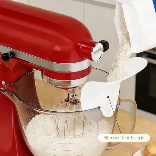 Silicone Flour Pouring Chute and Splash Guard for Stand Mixers