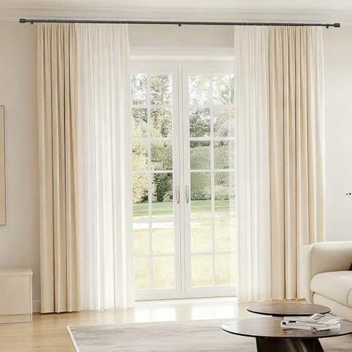 Edidonson Adjustable Black Curtain Rods 30-90 Inch Spliced Window Rod
