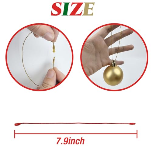 8-Inch Christmas Ornament Snap Hanger Strings - 604 Pack (4 Colors)