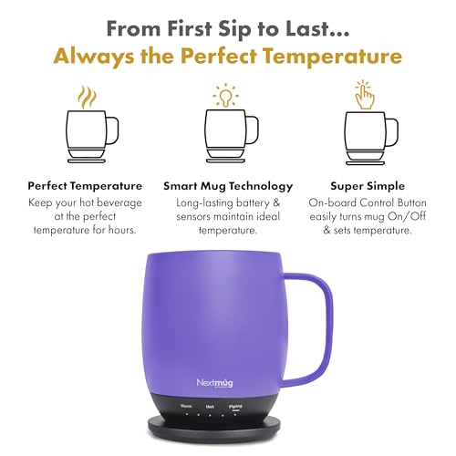 Nextmug 14oz Temperature-Controlled Self-Heating Coffee Mug - Violet