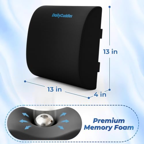 Ergonomic Lumbar Support Pillow - Memory Foam Back Cushion for Office and Gaming Chairs