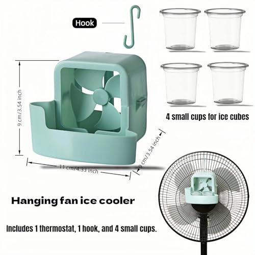 Portable Fan Cooling Attachment Ice Box Cooler with Hook for Home and Patio