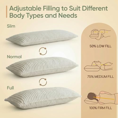 Faux Fur Body Pillow with Shredded Memory Foam - 20x54 Inch