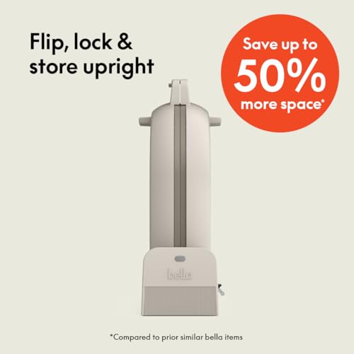 Compact Flip & Store Belgian Waffle Maker - Non-Toxic Ceramic, Oatmilk