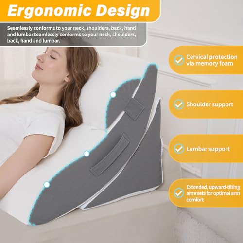Orthopedic Wedge Pillow Set – 4PCS Adjustable Memory Foam for Post-Surgery Recovery & Pain Relief
