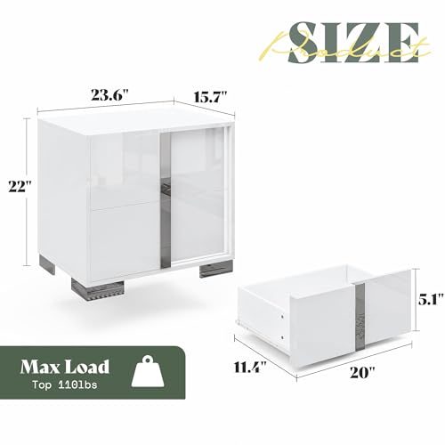 4-Piece Modern Bedroom Furniture Set, Queen Upholstered Bed & Dresser