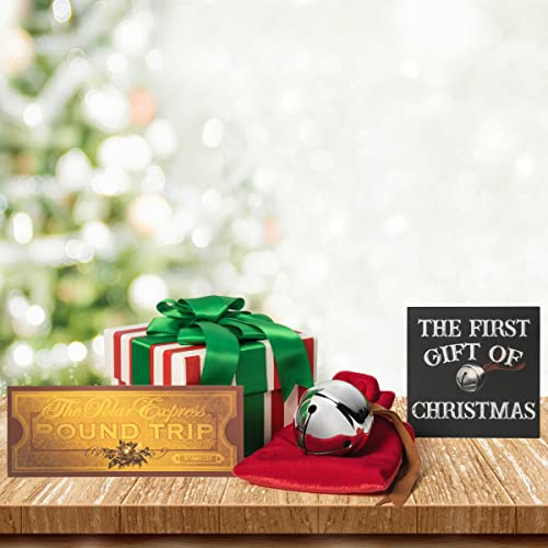 Heirloom Sleigh Bell Gift Set with Keepsake Box and Train Ticket