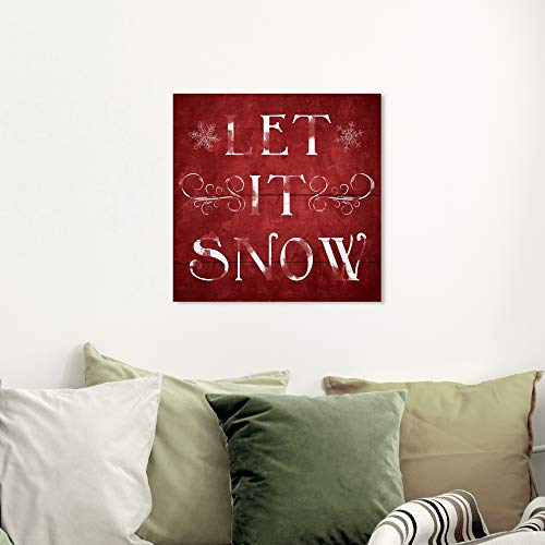 Wynwood Studio Let It Snow 20" x 20" Christmas Canvas Wall Art, Red/White