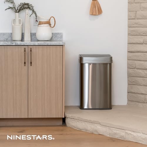 13 Gallon Automatic Touchless Motion Sensor Trash Can Stainless Steel