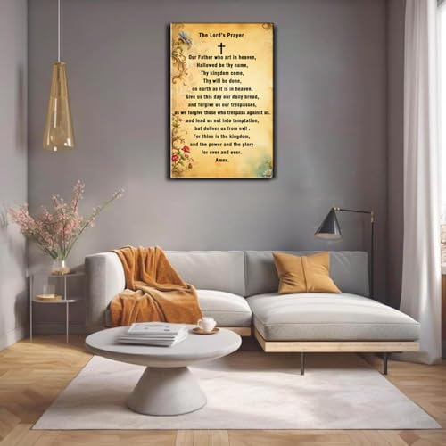 The Lord's Prayer Wall Art, 16x12 Inch Inspirational Christian Decor