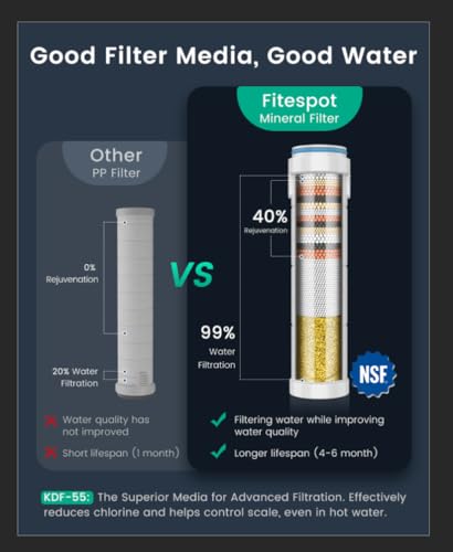 Filtered Handheld Shower Head with 4 Filters and 70-Inch Hose