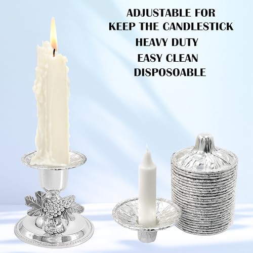 Extra Heavy Disposable Candle Holders - 100 Pack Aluminum Drip Cups
