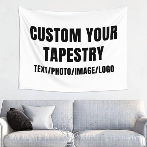 Custom Tapestry Wall Hanging - Personalized Photo & Text Fabric Banner