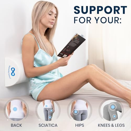 Memory Foam Under Knee Pillow for Back Pain Relief - Ergonomic Leg Bolster