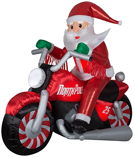 Gemmy 5.5 ft Christmas Airblown Luxe Santa on Motorcycle Inflatable