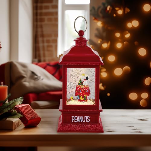 9-Inch Peanuts Lit Musical Water Lantern with Snoopy on Dog House