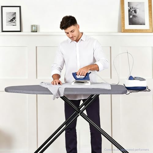 Jakeefud Full Size Ironing Board with Heat Resistant Cover, Grey