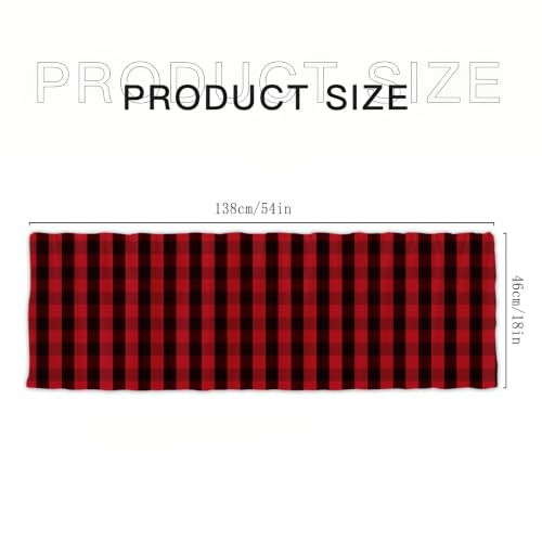 54x18 Inch Christmas Red Black Buffalo Check Valance with Rod Pocket