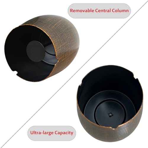 Large Stainless Steel Outdoor Ashtray with Lid - Windproof & Smokeless