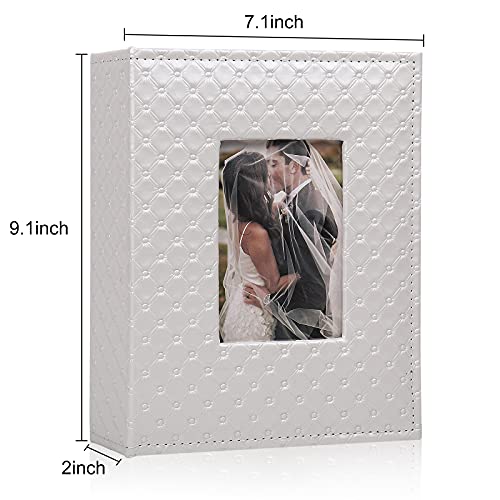 4x6 Photo Album with 200 Pockets, Leather Cover and DIY Front Window