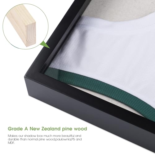 20x30 Jersey Shadow Box Frame - Natural Pine Wood Display Case