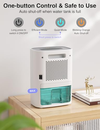 Small Dehumidifier for Bathroom and Bedroom with 30 oz Tank