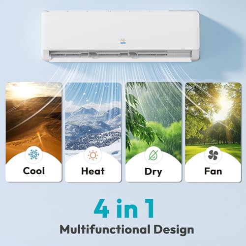 12000 BTU Mini Split AC and Heating System 19 SEER2 115V Ductless Inverter