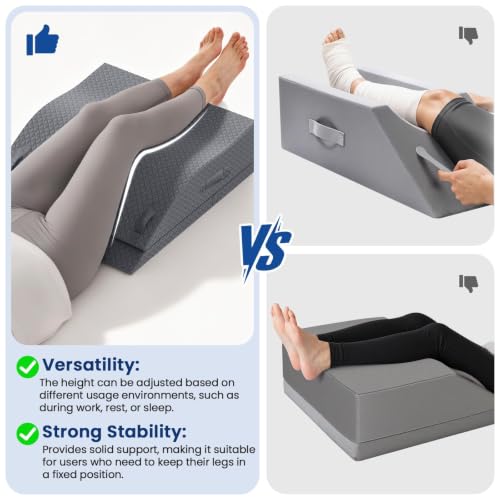 Adjustable Memory Foam Leg Elevation Pillow for Recovery