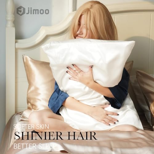22 Momme 100% Mulberry Silk Pillowcase with Zipper - Standard 20x26 White