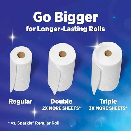 Tear-A-Square Paper Towels, 2 Double Rolls - Strong 2-Ply for Kitchen Cleanup
