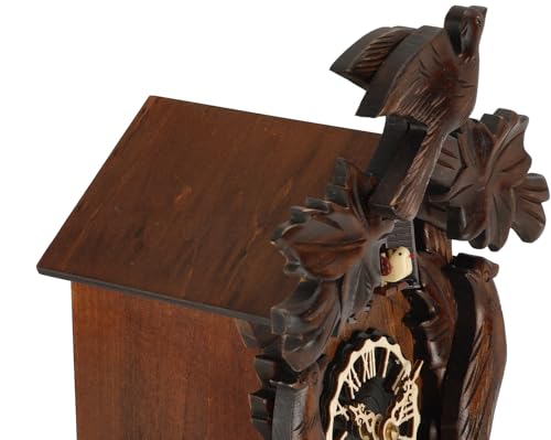Handcrafted Wooden Cuckoo Clock with Pendulum and 12 Melodies
