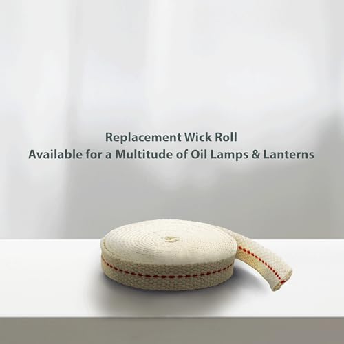 1/2 Inch 100% Cotton Flat Oil Lamp Wick Roll - 6 Foot Replacement Wick