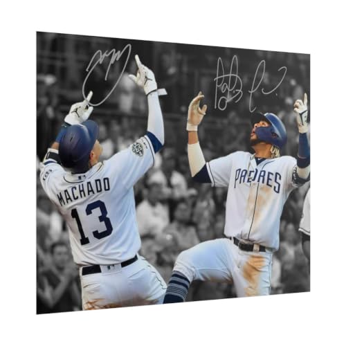 Autographed Sports Wall Art - Manny Machado & Fernando Tatis Jr. Signed Photo - 8x10 Inch Home Decor Print - German Made High-Resolution Reproduction