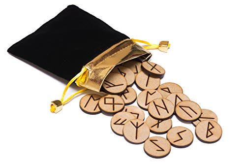 Viking Rune Stones Set for Divination with Beginner Guide and Pouch