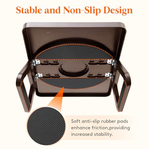 Adjustable Rotating Sofa Armrest Tray Table, Foldable Couch Snack Tray