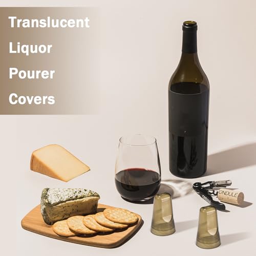 24 Pack Universal Liquor Pour Spout Covers - Translucent Bar Bottle Dust Caps