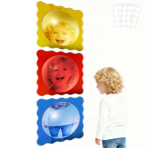 3 PCS Sensory Wall Bubble Acrylic Mirrors - Vibrant Color & Safe Shatterproof Design