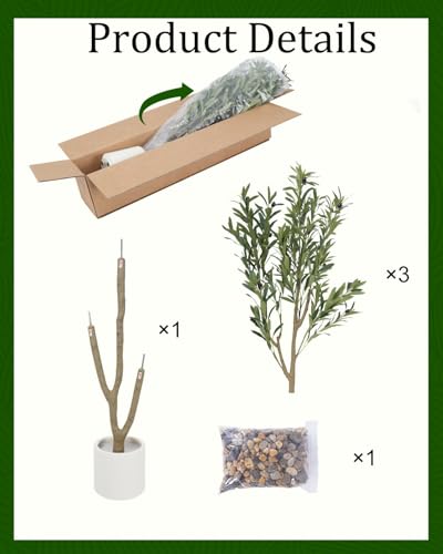 6FT Faux Olive Tree with Pot - Realistic Indoor Decoration