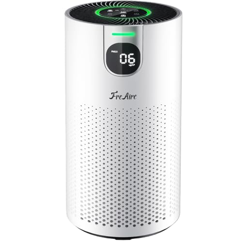 Large Room Air Purifier with H13 HEPA Filter and AQI Display, White