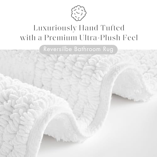 Madison Park Splendor Reversible 100% Cotton Bath Rug, 21x34 White