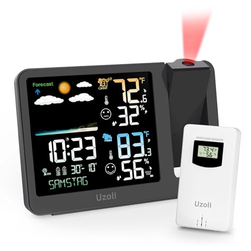 Projection Alarm Clock with Weather Station and Atomic Time Sensor