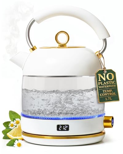 Electric Kettle with Temperature Control, 1500W Fast Boil Glass Tea Kettle