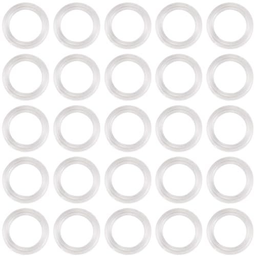100 Pcs 1/2-Inch Clear Roman Curtain Rings with Lift Cord for Window Blinds