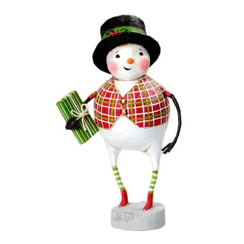 Lori Mitchell Winter Snowman Figurine - Christmas Decor, 7.25 Inches