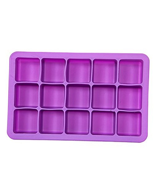 Ice Cube Mold Elbee Home 2 Pack Silicone Ice Cube Tray Flexible 15 Cube Purple Silicone Ice Cube Trays Made from Food Grade Silicone are Reusable & BPA Free Perfect for Whiskey and Cocktails