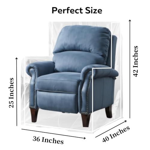 Heavy-Duty Clear Vinyl Recliner Cover - Waterproof Furniture Protector