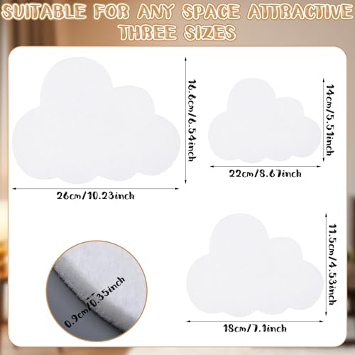 12 Pcs Felt Cloud Wall Decor, Self-Adhesive Pin Board for Nursery & Bedroom