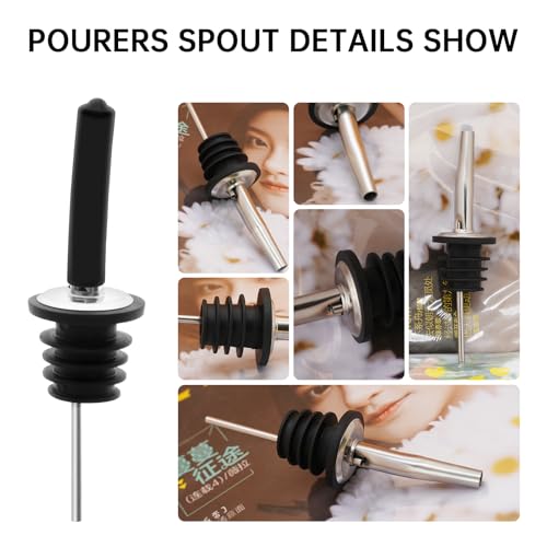 Eispap 2 Pack Stainless Steel Liquor & Oil Pourers with Dust Caps – Variation 2