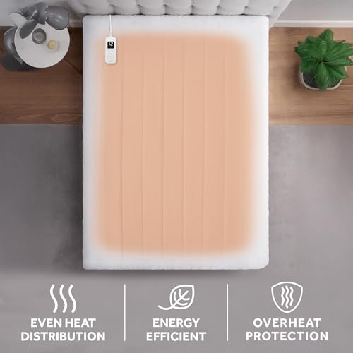 Heated Mattress Pad Full Size with 12 Heat Settings and Quilted Fabric