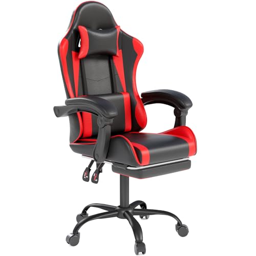 Ergonomic Gaming Chair with Footrest, High Back Office Desk Chair